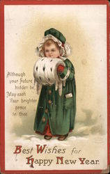 Young Girl With Fur Muff Postcard