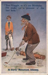 At Burns' Monument, Alloway, Golfing Postcard