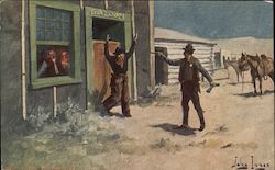 The Town Marshal Cowboy Western Postcard Postcard Postcard