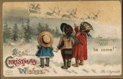 Best Christmas Wishes..."Will he come?" Postcard
