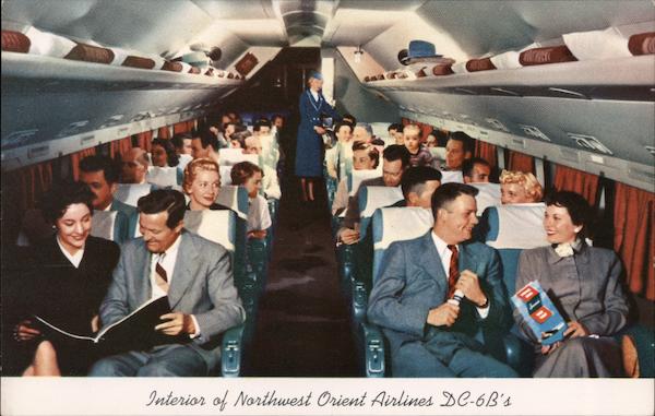 Interior of Northwest Orient Airlines DC-6B's Aircraft