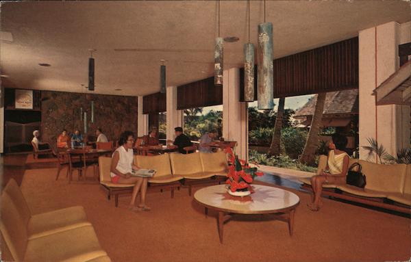 Guest Lobby Lounge, Kauai Surf Hotel, Kalapaki Beach Lihue Hawaii