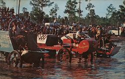 Colorful Swamp Buggies Line Up For Start of Race Postcard