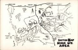 Sketch Map of Moab Utah Area Postcard