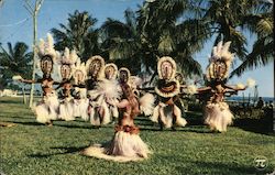 Group of Professional Tahitian Dancers South Pacific Postcard Postcard Postcard