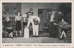 A Scene From "Three's a Family" Now Playing at Longacre Theatre Postcard