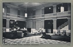 Lobby of Otsego Hotel Postcard