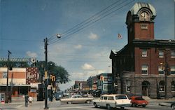 Queen Street Looking West Down Main Thoroughfare Postcard