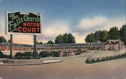 The Falls Church Moter Court Postcard