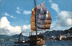 Hong Kong, The Harbor Sailboats Postcard Postcard Postcard