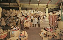 Straw Section of Victoria Crafts Market Postcard