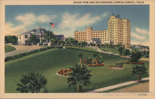 Spohn Park and Skyscrapers Corpus Christi Texas