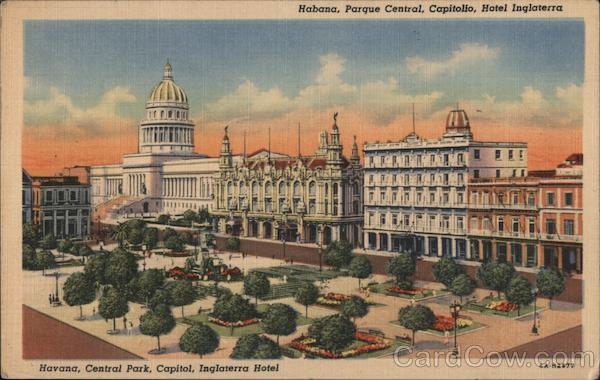 Parque Central, Capitolto, Hotel Inglaterra Havana Cuba
