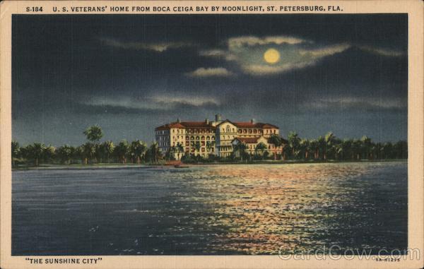 US Veterans' Home from Boca Ceiga Bay by Moonlight St. Petersburg Florida