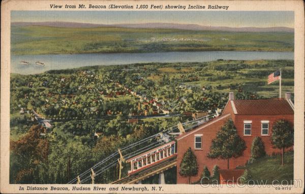 View from Mt. Beacon Showing Incline Railway Fishkill New York