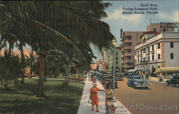 Hotel Row, Facing Lummus Park Miami Beach Florida