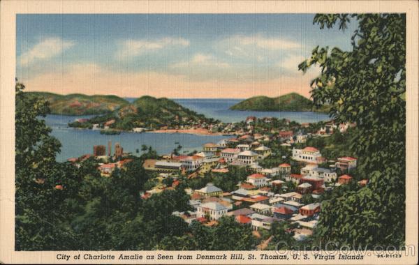 City of Charlotte Amalie as seen from Denmark Hill, St. Thomas, USVI Virgin Islands