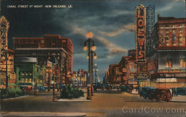 Canal Street at Night New Orleans Louisiana