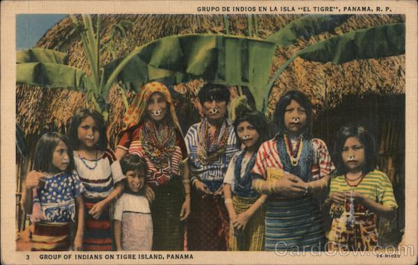 Group of Indians on Tigre Island Panama