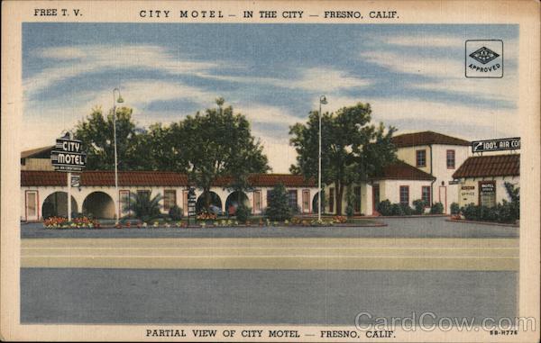 Partial View of City Motel - In the City Fresno California