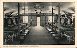 Living Quarters at Camp Roberts Postcard