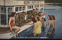 Scenic Photo Sub No. 3 with Soldiers and Girls Silver Springs, FL Postcard Postcard Postcard