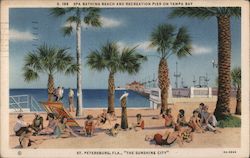 Spa Bathing Beach and Recreation Pier Postcard