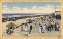 Promenade, Showing Beach and the Atlantic Ocean Postcard