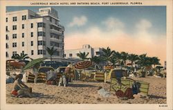Lauderdale Beach Hotel and Bathing Beach Postcard