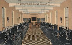 Bacteriology and Pharmacy Laboratory Classroom Hospital Corps School, USNH Postcard