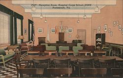 Reception Room, Hospital Corps School, USNH Postcard