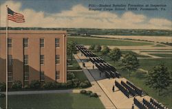 Student Battalion Formation at Inspection, Hospital Corps School, USNH Postcard