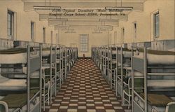 Typical Dormitory (Main Building) Hospital Corps School, USNH Postcard
