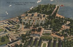 Aerial View US Naval Hospital Portsmouth, VA Postcard Postcard Postcard