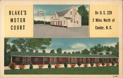 Blake's Motor Court Candor, NC Postcard Postcard Postcard