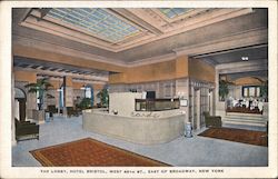The Lobby, Hotel Bristol New York, NY Postcard Postcard Postcard