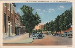 Main Street, "In the land of the sky" Hendersonville, NC Postcard Postcard Postcard
