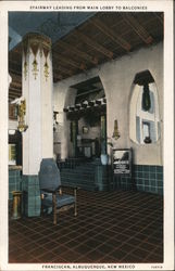 Stairway Leading from Mail Lobby to Balconies, Franciscan Postcard
