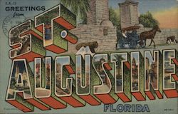 Greetings From St. Augustine Florida Postcard Postcard Postcard