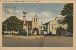 Baptist Church and Soldiers' Monument Cape May, NJ Postcard Postcard Postcard