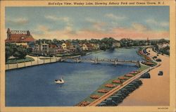 Bird's Eye View, Wesley Lake, Showing Asbury Park Postcard