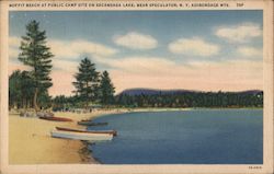 Moffit Beach at Public Campsite on Sacandaga Lake Lake Pleasant, NY Postcard Postcard Postcard