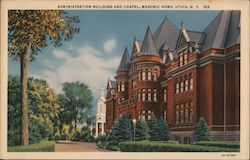 Administration Building and Chapel, Masonic Home Utica, NY Postcard Postcard Postcard