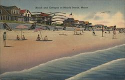Beach and Cottages Postcard