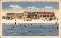 The World's Finest and Whitest Sand Beach on Gulf of Mexico and Casino Pensacola Beach, FL Postcard Postcard Postcard