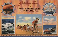 Greetings From Long Beach Resort Postcard
