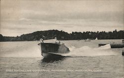 Speed Boating, Lake Quassapaug, Amusement Park Postcard