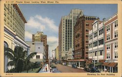Flagler Street, Looking West Miami, FL Postcard Postcard Postcard