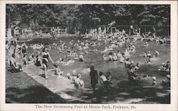 The New Swimming Pool at Menlo Park Perkasie, PA Postcard Postcard Postcard