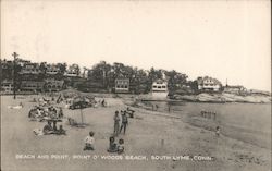 Beach and Point, Point O' Woods Beach South Lyme, CT Postcard Postcard Postcard